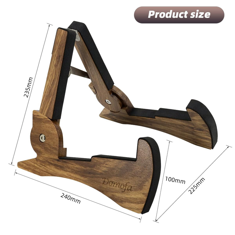 Foldable Wooden Guitar Stand Portable Guitar Holder A-Frame Bracket for Electric Acoustic Classical Guitars Bass(Zebra Wood)