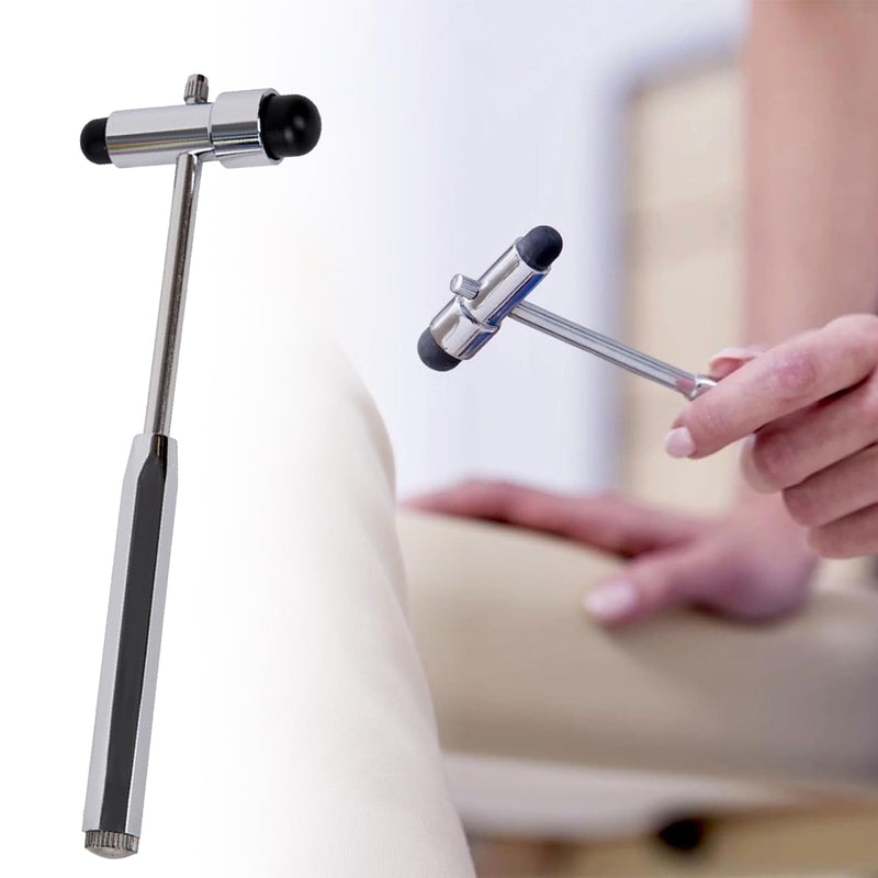 Yuiturt Reflex Hammer Medicine with Built-in Brush, Neuro Reflex Hammer with Double Plastic Head, Neurological Reflex Hammer Heavy, Multifunctional Reflex Diagnostic Hammer for Neurological Tests