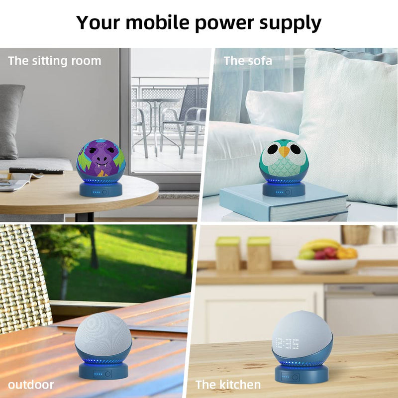 Battery Base for Echo d0t 5th Generation Portable Echo D0t 4th Generation and Homepod Mini Battery Stand Accessories (Blue) Blue