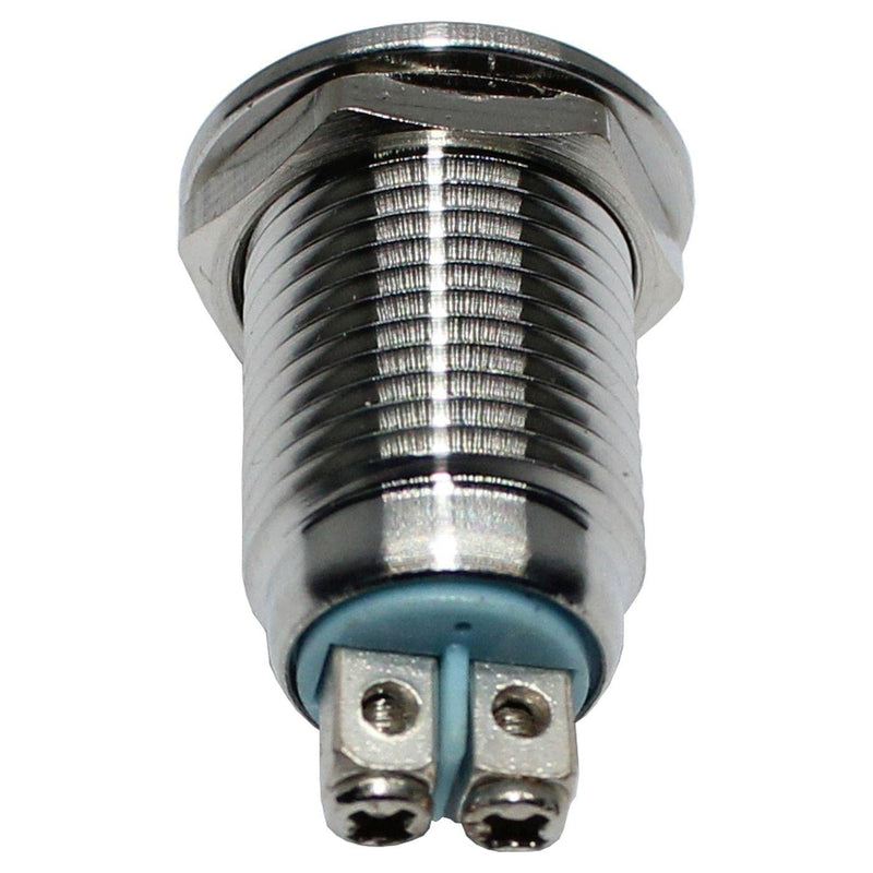 Lumonic LED Indicator Light 16 mm Green Stainless Steel I Signal Light with Screw Connection - IP67 I Signal Lamp for Car with 6 V, 12 V & 24 V LED Voltage 16mm