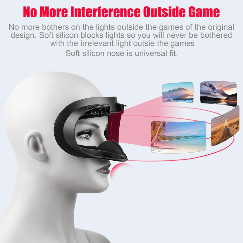 VR Facial Interface and Foam Replacement Set for Oculus Meta Quest 2 | Removable Facial Interface Frame & Foam Face Covers Replacement & Anti-Leakage Nose Pad & Lens Cover Set1 1Pad