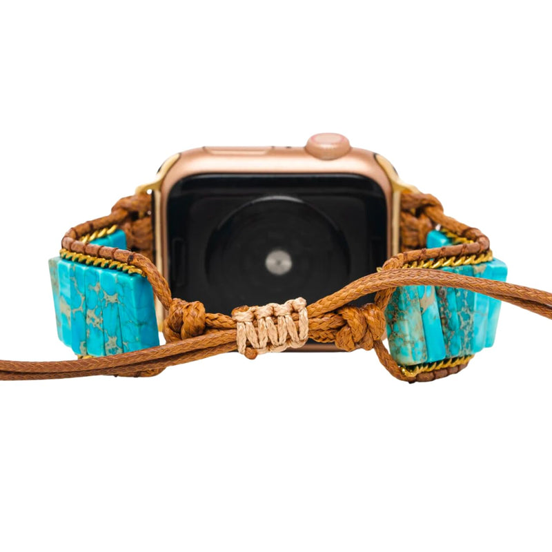 Cape Diablo Smart Watch Band for Women - Handmade Gemstone Strap - Compatible with 38mm-45mm Apple Faces Native Turquoise Protection