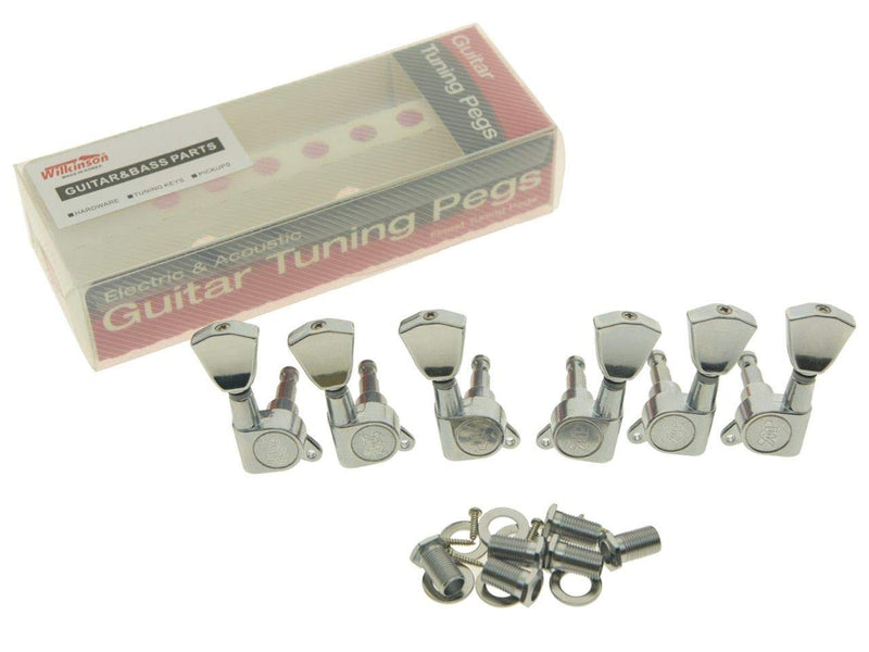 Wilkinson 3x3 Chrome E-Z Post Guitar Tuners E-Z Post Guitar Tuning Keys Pegs Machine Heads with Tulip Buttons