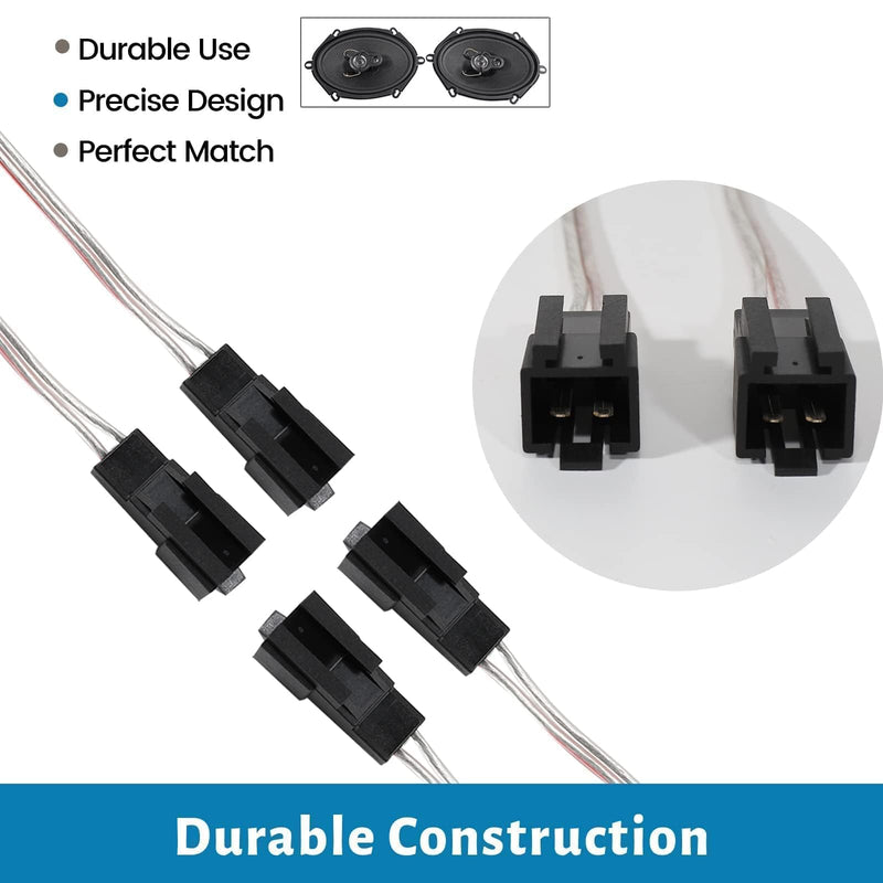 Car Door Speaker Wire Harness Adapter Connector Compatible with 1997-2003 Jeep TJ Cherokee Wrangler, 1998-2007 Dodge Ram Dakota, 1991-2004 Chrysler 300 Concorde Door Speaker Harness 4PCS 4PC