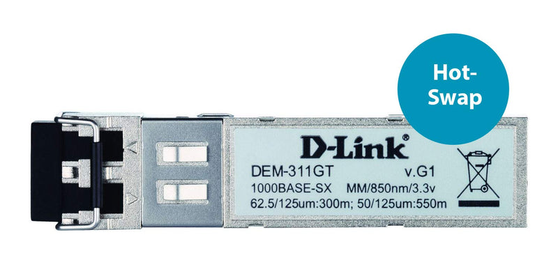 D-Link Gigabit Ethernet Optical Transceiver Multimode 1000BASE-SX SFP Module (DEM-311GT)