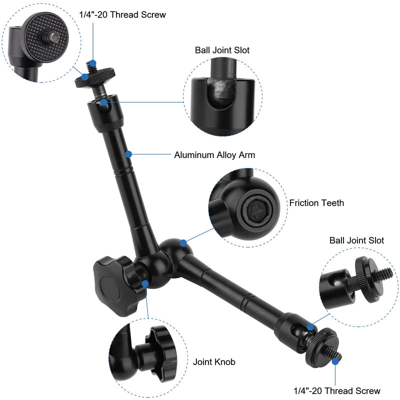 [AUSTRALIA] - Mippko Magnetic Camera Mount for GoPro Hero/Insta 360 / DJI OSMO/AKASO Action Camera,3.46 inch Diam Magnetic Rubber Coating Base,10 inch Length Adjustable Aluminum Alloy Arm 