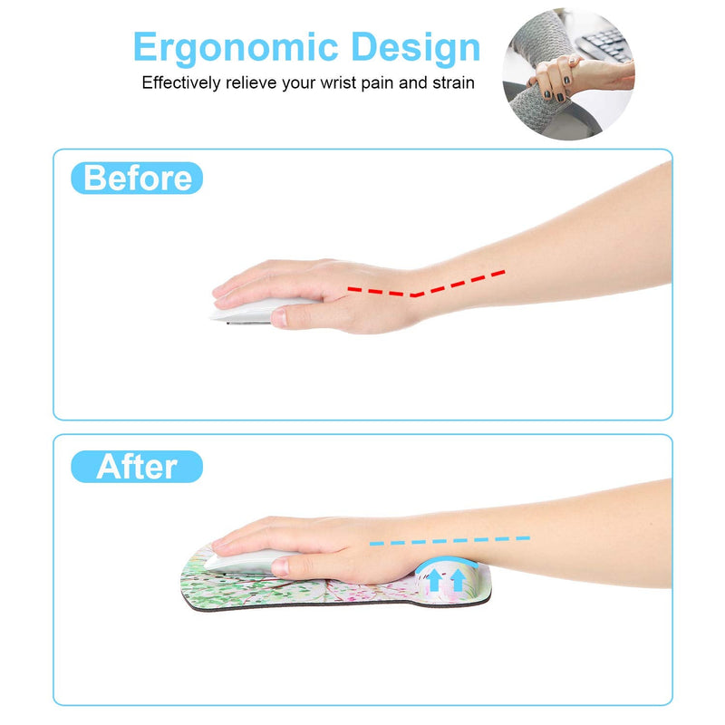 Ergonomic Mouse Pad with Wrist Support Gel, iDonzon Cute Wrist Pad with Non-Slip Rubber Base, Easy Typing & Pain Relief, Black White Marble