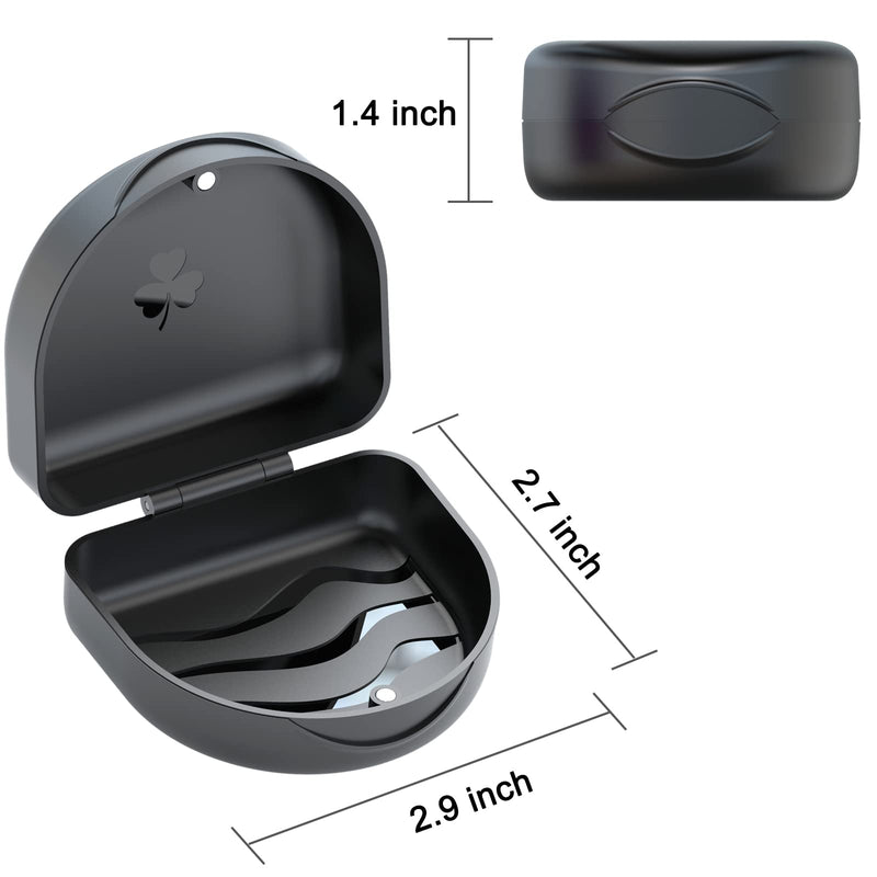 Braces Box Dento Box Rail Box (Also for Bite Splint, Grinding Splint) 1 Piece KFO Box (Black)