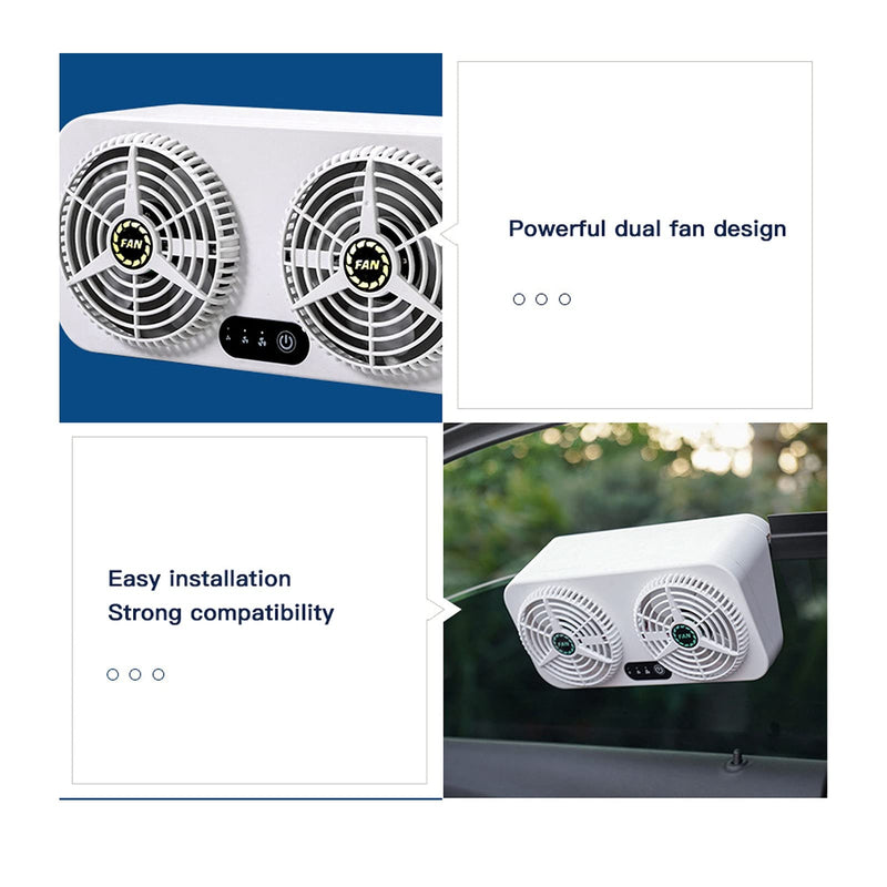 2.4v 5w Usb Charging Air Vent Exhaust Small Window Fan, 3 Levels Adjustable Window Fans with Exhaust Intake Install to Door Glass(equip Motor)