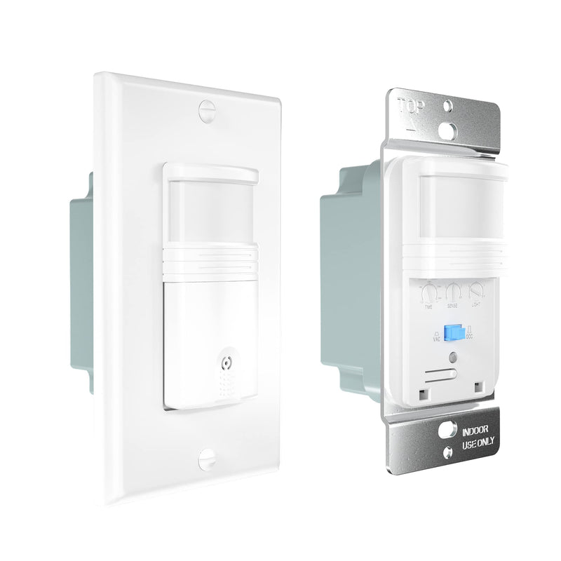 [AUSTRALIA] - 2 Pack Motion Sensor Light Switch, Neutral Wire Required, Single Pole Only (Not 3-Way), Indoor in-Wall Occupancy Sensor with Wall Plate, Adjustable Timer, Title 24, UL Certified, White 2 