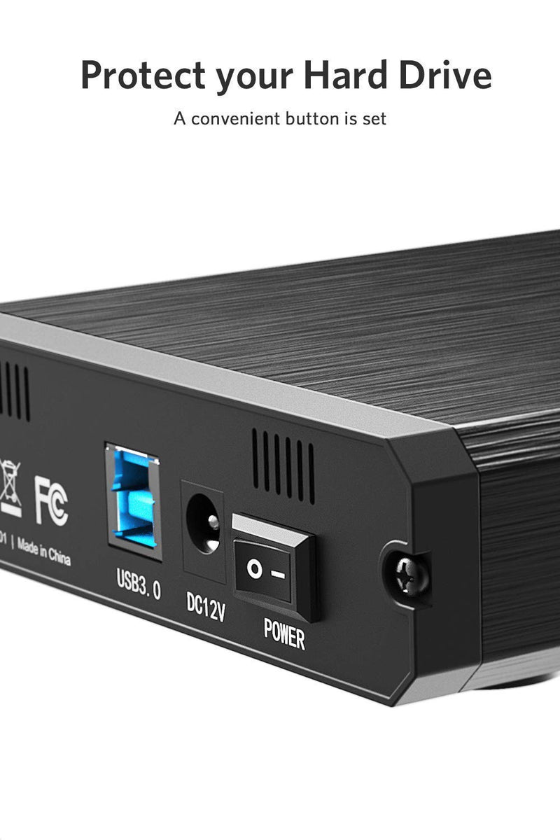 Inateck 3.5 Hard Drive Enclosure, Aluminum USB 3.0 Sata HDD Enclosure, FE3001