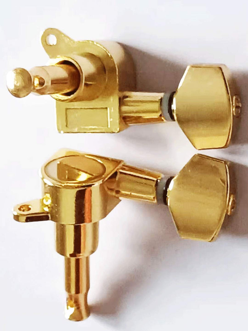 [AUSTRALIA] - Pro 6 inline Guitar Tuners String Tuning Pegs Machines Heads Set for Fender Stratocaster Telecaster Electric Guitar Parts,Gold. HY-QTN01-S6GD 