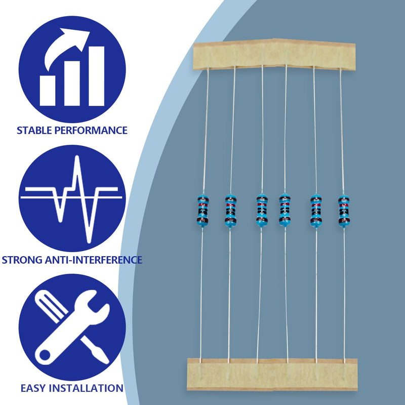 Innfeeltech 1/4 W 1% Tolerance 120 Ohm Metal Film Resistor for DIY Project and Experiments, 100 Pieces 1/4W 120Ω