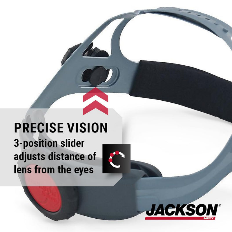 Jackson Safety 370 Speed Dial Replacement Ratcheting Headgear for Welding Helmets - Oversized Adjuster, Adjustable Sliders, Hood Locks Up/Down, Rear Swivel Headband, Washable Sweatband - Made in USA