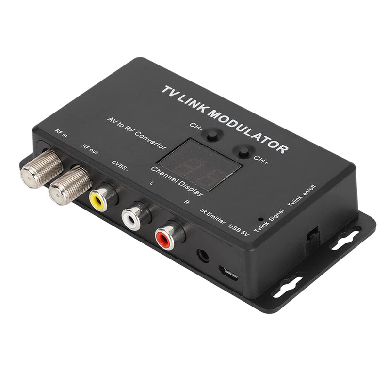 UHF Modulator, TM70 TV Link Modulator AV to RF Converter IR Extender with Channel Display RF Modulator for TV with USB Charge Cable