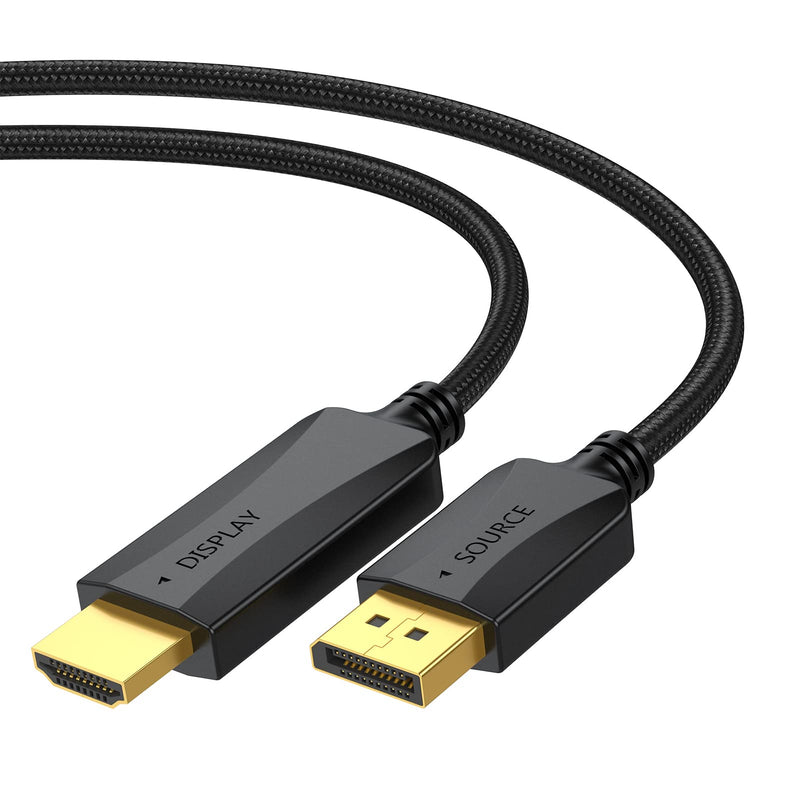 Thin DisplayPort to HDMI Cable 10-Pack, 3 FT 4K DP to HDMI Display Port Cord Adapter Male to Male Cord (UHD 4K, 2K, 1080P) Gold-Plated Braided Compatible with Dell, HP, Insignia, ASUS, AMD and More | Supports 4K/2K/1080P video & audio, compatible with ...