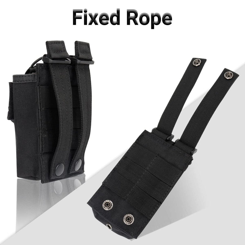 Tactical Radio Holder Case Molle Radio Holster Duty Belt Military Heavy Case Accessories Radios Pouch Holster Bag for Baofeng UV-5R UV-9R Two Way Radio Walkie Talkies Adjustable Storage 1Pack Black
