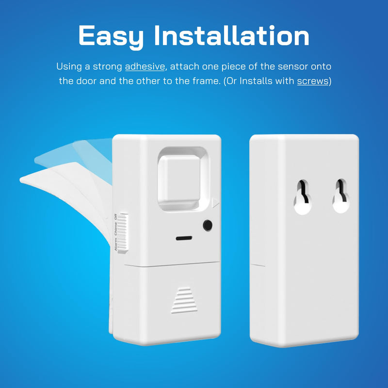 Door Window Alarm - 2 Pack - Adjustable Volume Door Alarm Sensor Wireless Door Alarms for Kids Safety, Door Open Chime Burglar Alert Window Alarm for Home Security, Kids Safety, Apartment, by Rosmila