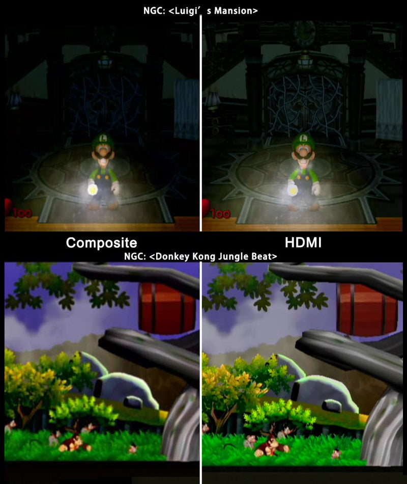 HDMI Cable for Nintendo Gamecube, Nintendo 64 N64, Super Nintendo SNES (3-in-1), GameCube/SNES/N64 to HDMI Adapter with S-Video Signal Output (Better Video Quality), HD Converter with 4:3/16:9 Switch