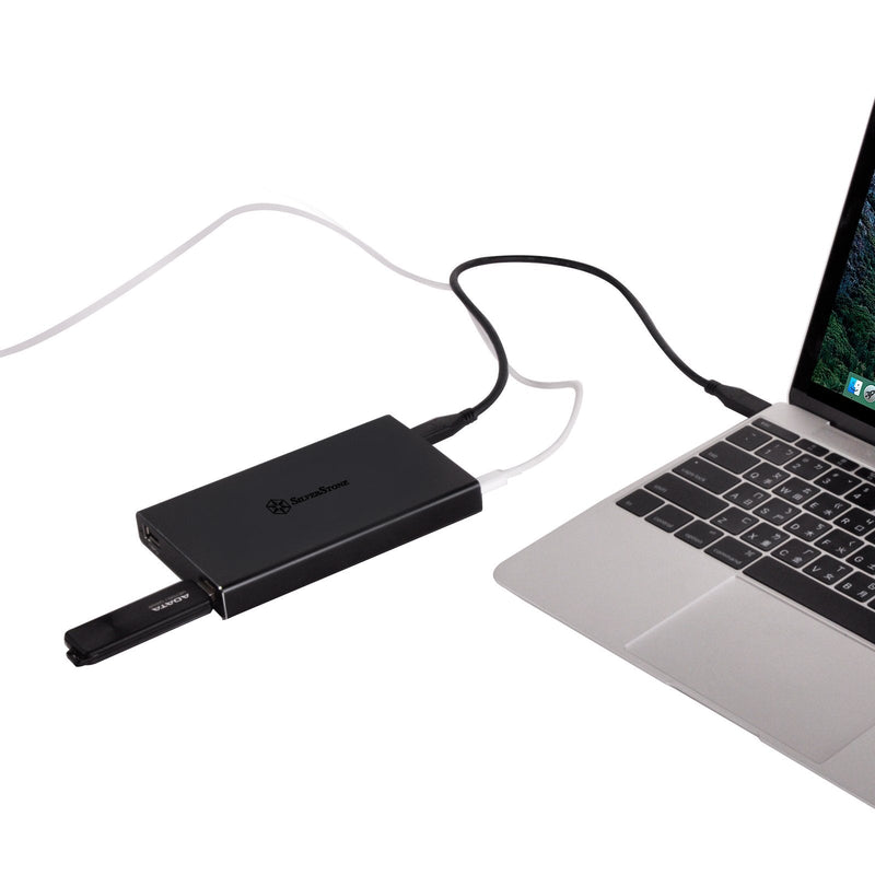 SilverStone Technology 2.5" Hard Drive / SSD Enclosure with USB 3.1 Gen 1 Type-C Port, Power Delivery up to 60 Watts, and USB Type-A Hub TS15B