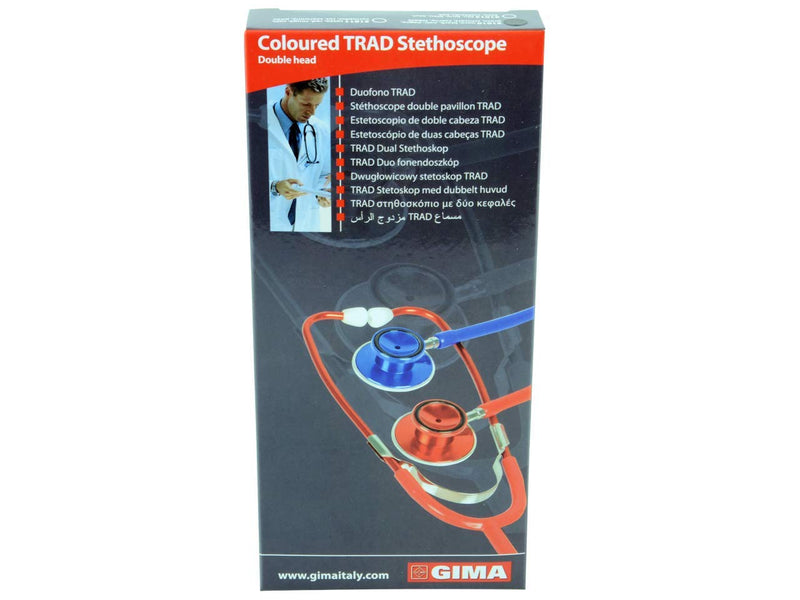 [AUSTRALIA] - TRAD colour dual head stethoscope, black colour, lightweight aluminium frame 