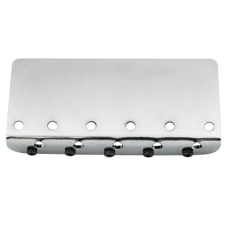 Wilkinson 72mm (2-53/64 Inch) 5-String Bass Bridge Vintage Brass Saddles for Precision/Jazz Bass, Chrome
