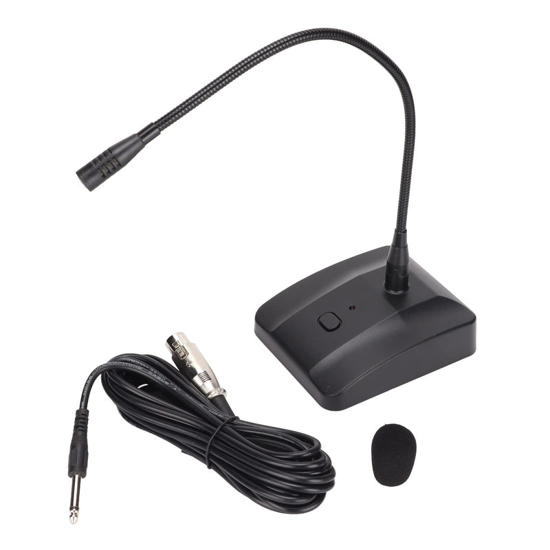 Dilwe Desktop Microphone with Mute, 360° Adjustable Gooseneck Microphone with XLR to 6.35mm Cable, Cardioid Condenser Condenser Computer Microphone for Broadcast Recording