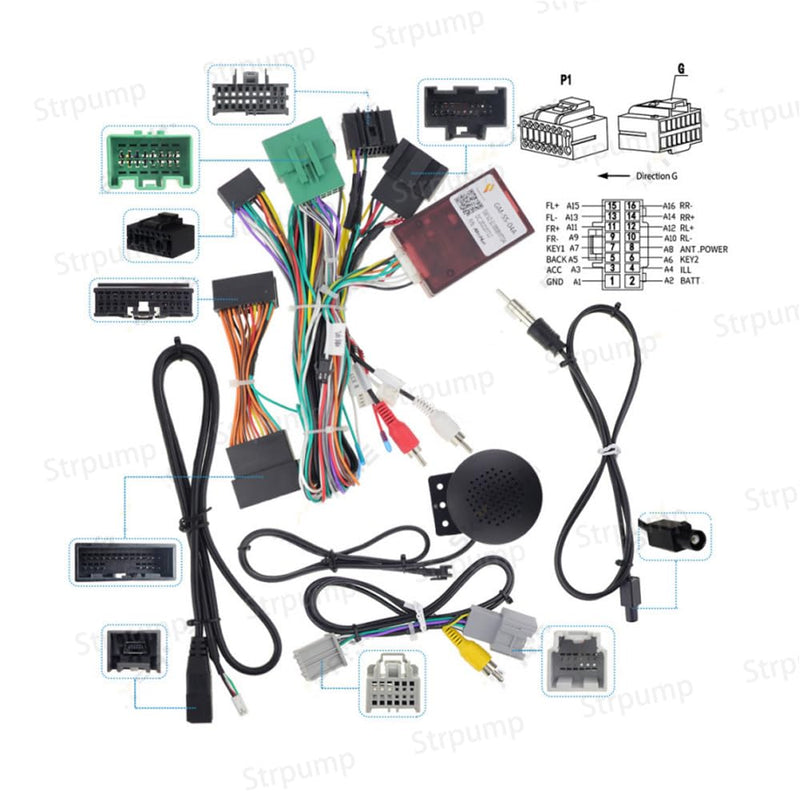16pin Car Radio Stereo Power Retrofit Harness Cable Wire Loom Connector for Chevrolet GMC Silverado/Colorado/Suburban/Chevy Tahoe/Trailblazer/Buick Envision/Verano Plug