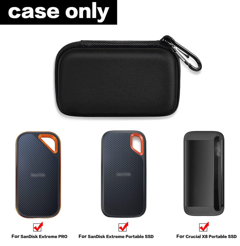 Hard Case Compatible with SanDisk Extreme PRO/ for SanDisk 500GB 1TB 2TB 4TB Portable External SSD. Carrying Travel Holder for Crucial X8 External Solid State Drive (Box Only) grey inner