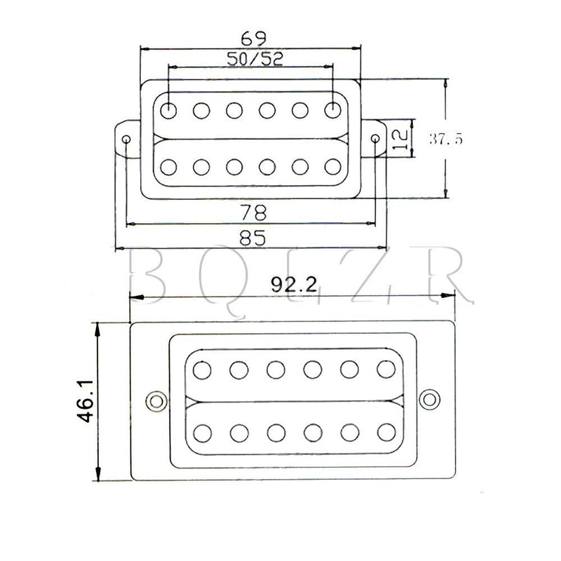 Yibuy 50/52mm Rose Wood Electric Guitar Pickups & Black Screws & Wrench Set of 2
