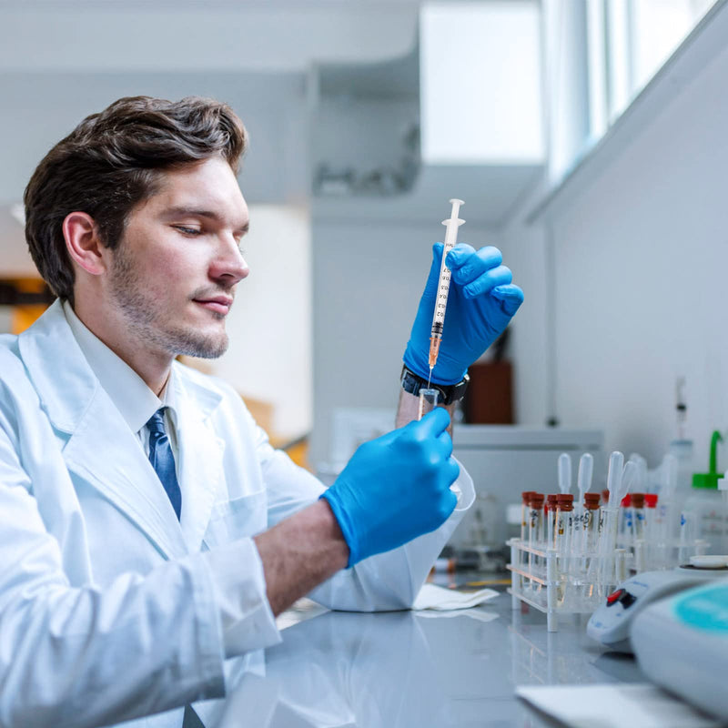 100 Pieces Syringes, Vegena 1 ml Syringe Set, Plastic Tube Syringes with Needle, Disposable Syringes, Small Dosing Syringe, Liquid Syringe, Independent Seal Packaging, Disposable Syringes