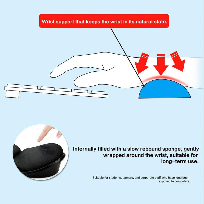 LINGSFIRE Memory Foam Mouse Wrist Rest Keyboard Wrist Rest Pad Anti-skid Mousepad Support Wrist Rest Mat for Office Computer Laptop Mac- Durable Comfortable Lightweight Easy Typing Pain Relief (Black) Black