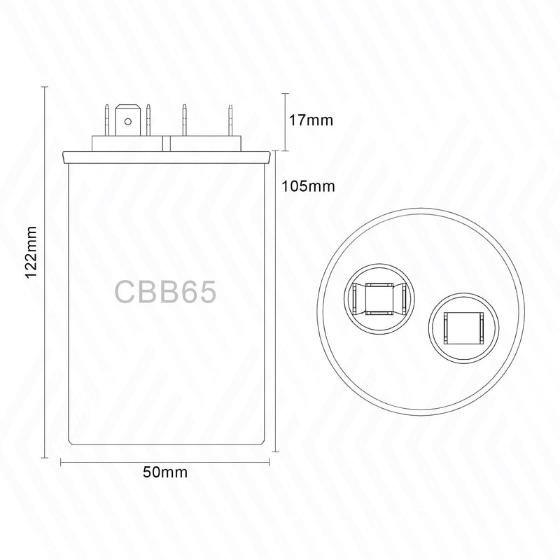 CBB65 450V AC 35uf 50/60HZ Capacitor for Air Conditioners, ANGEEK Compressor Capacitor, Outdoor Start Capacitor, Round Capacitor