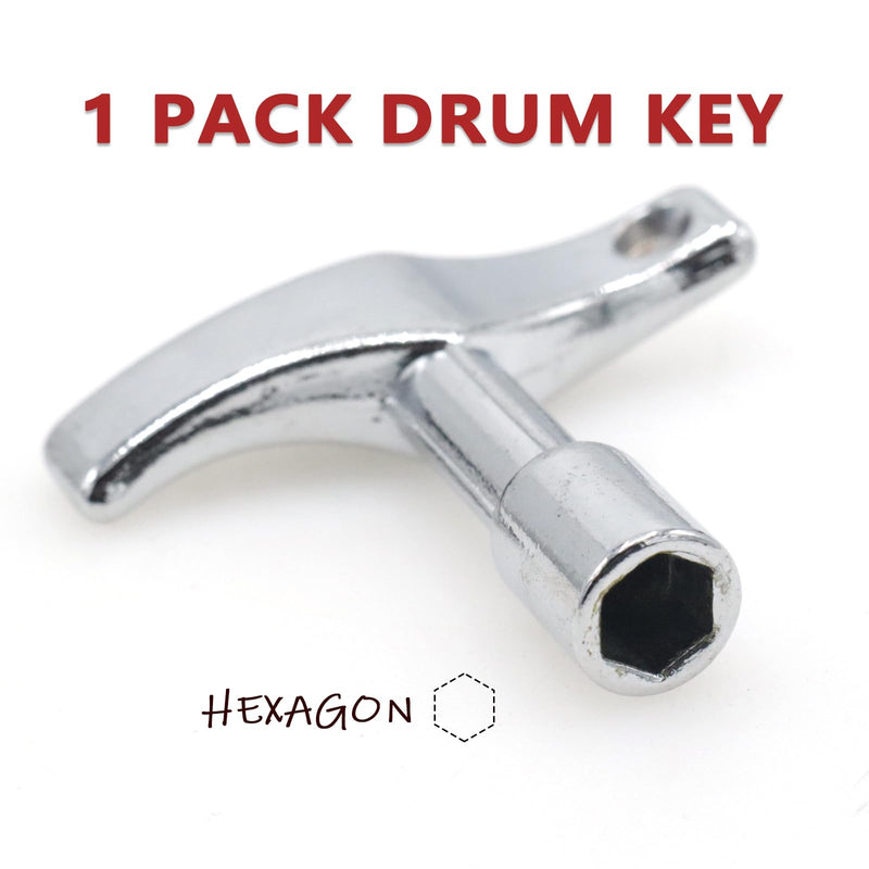 1 Pack Drum Key, Universal Drum Key Tuner for Acoustic and Electronic Drums, Sturdy Drum Tuning Tool (Hexagon) Hexagon