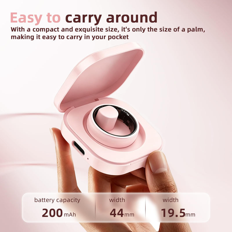 Ceramic Smart Ring for Women, Pink Fitness & Sleep Tracker, #8 | 24/7 Health Tracking with Heart Rate, Blood Oxygen, HRV & Sleep Monitoring. Ceramic Design, 5ATM Waterproof, No Subscription 8(0.72in)