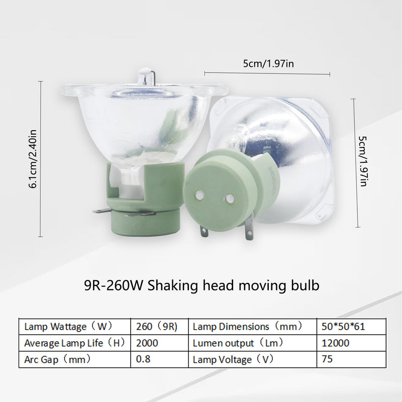 9R 260W Beam Bulb, Professional Stage Light, 9R Platinum Stage Light, 260W Stage Light Bulb 1 Pack