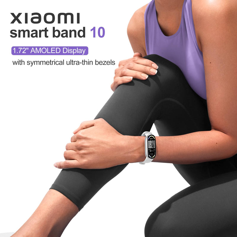 XIAOMI Mi Smart Band 10 (2025) - 1.72" AMOLED Display | 21 Days Battery Life | Touchscreen, Multi-Sport Tracker, Activity Tracker, Heart Rate Monitor | BT5.4 - Glacier Silver
