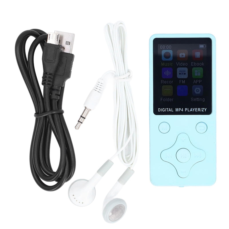 64GB MP3 Player, HiFi Lossless Sound Portable MP3 Player with 64GB Memory, 1.8 Inch LCD Screen Bluetooth Music Player with FM Radio E Book Voice Record Function (Blue) Blue