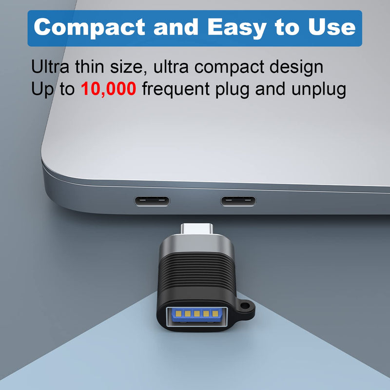 [AUSTRALIA] - AreMe USB C Adapter (6 Pack), Micro USB Male to USB C Female, USB 3.0 Male to USB C Female, USB Type-C Male to USB 3.0 Female Converter Connector Black and Grey 