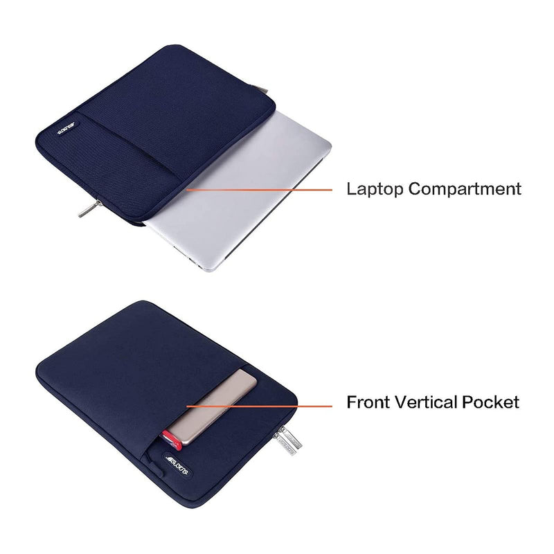 [AUSTRALIA] - MOSISO Laptop Sleeve Bag Compatible with MacBook Air/Pro, 13-13.3 inch Notebook, Compatible with MacBook Pro 14 inch M3 M2 M1 Chip Pro Max 2024-2021, Polyester Vertical Case with Pocket, Navy Blue 13.3 inch 