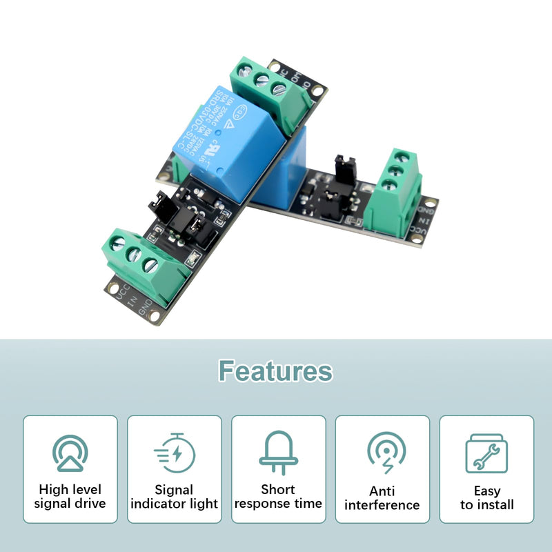 3V Relay Power Switch Board AYWHP 6 Pieces 1 Channel Relay Power Switch Module Optocoupler Optoisolation High Level Trigger for IOT ESP8266 Microcontroller Development Board