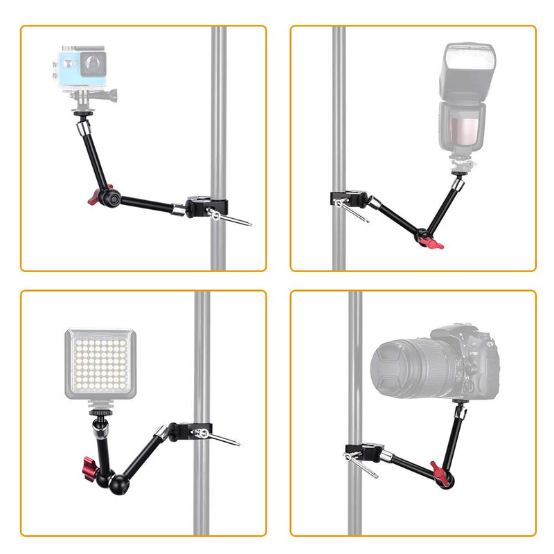 UTEBIT 11 inch Magic Arm, Camera Mount Articulating Friction Arms with Super Crab Clamp for DSLR Camera Rig, Flash Light, LED Lights, LCD Monitor 11 inch-Magic Arm+Super Clamp