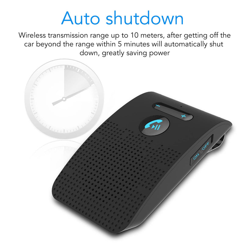 Bluetooth Car Speakerphone, Car Speaker Bluetooth Speakerphone Wireless Sun Visor Audio Receiver Adapter Handsfree Mp3 Speaker with Back Clip for Handsfree Talking