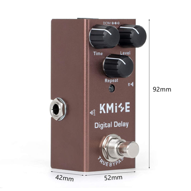Kmise Digital Delay Electric Guitar Effects Pedal Mini Single Type DC 9V True Bypass