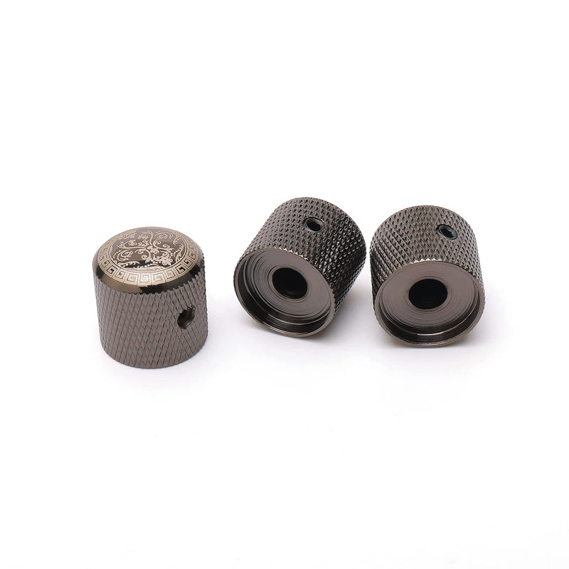 3PCS Classical Guitar Knobs Vintage-Inspired Engraved Metal Volume Tone Knobs for 6mm Shaft Pots Guitar
