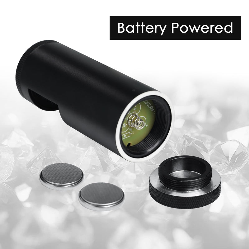 Handheld LED Polariscope Optical Glass Double Lens Design 28mm Diameter Loupe Magnifier Jeweler with Built-in Illumination Gemologist Gemstone Tester Tool