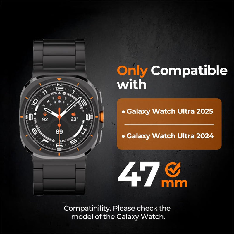 No Gap Titanium Band for Galaxy Watch Ultra 2 1 (2026/2025/2024) | Grade 2 Ti Metal Strap for Samsung Watch Ultra 47mm |Skin-Friendly,40% Lightweight,Corrosion Resistance,Fit Wrist 6.3''-9''