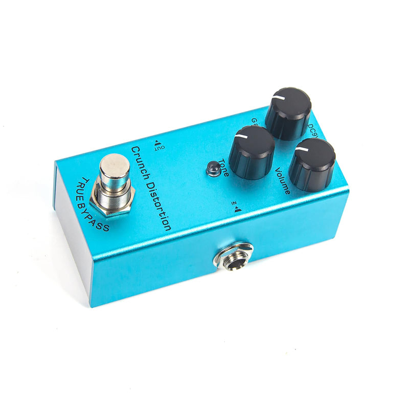 Crunch Distortion Guitar Pedal - High-Gain Tone, True Bypass, Noise Reduction, Aluminum Body, DC 9V for Electric Guitar