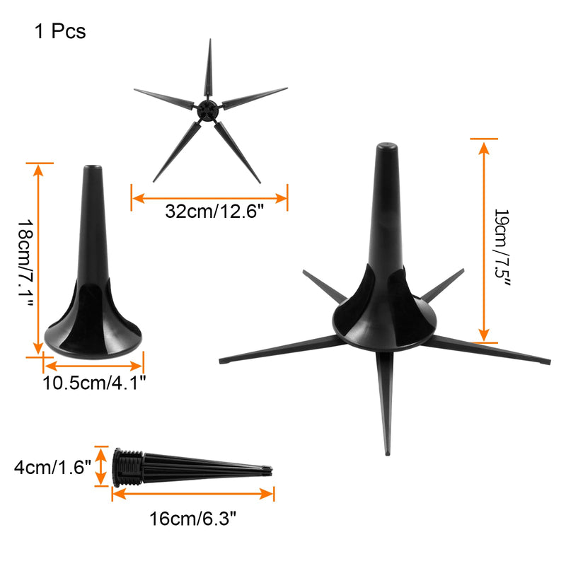 Black Portable Clarinet Stand Holder, Metal Clarinet Stand with 5 Legs Folding Base(1 Pcs) Five-legged Stand
