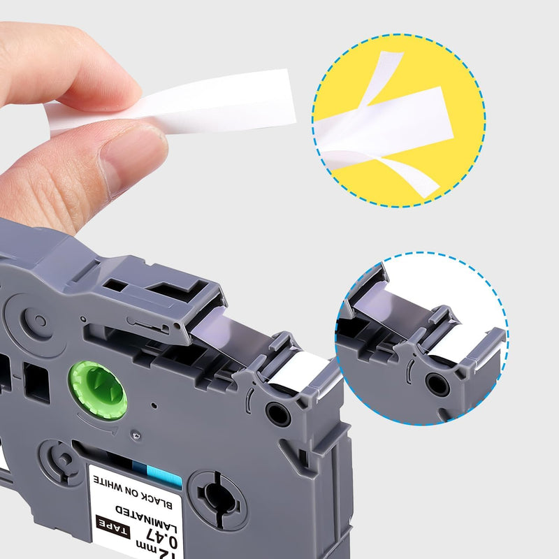 [AUSTRALIA] - JOJOME TZE-231 Compatible Label Tape Replacement for Brother TZe-231 TZ-231 Laminated P Touch Label Maker Tape, Black on White, for PT-D200 PT-D210 PTH100 PT-D400, 0.47" x 26.2'(12mm x 8m), 5 Packs 